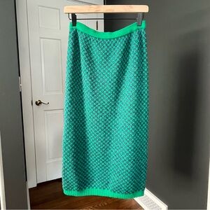Vintage Sultra Knit Bright Green + Blue Metallic Skirt – St. Patrick’s Day
